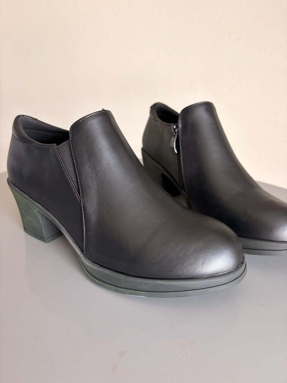 Unbranded Ankle Booties Size 38 Black Block Heel